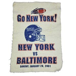Vintage Super Bowl XXXV Towel 10x14" New York Giants vs Baltimore Ravens 2001